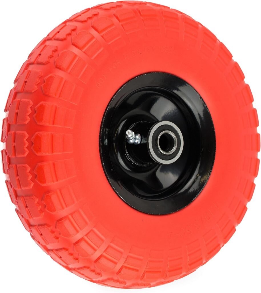 NK Heavy Duty Solid Rubber Flat Free Tubeless Hand Truck/Utility Tire Wheel, 4.10/3.50-4 Tire, 2-1/4 Offset Hub, 5/8 Bearing