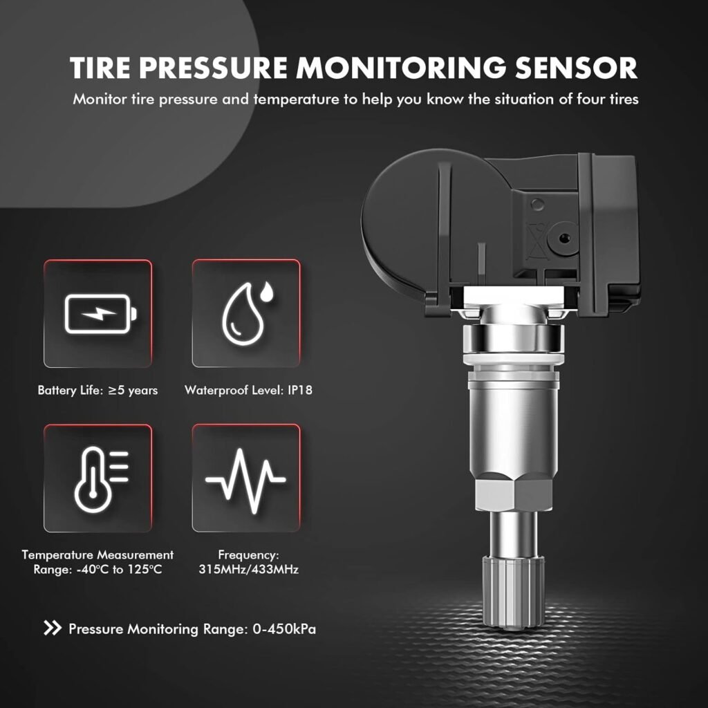 A-Premium Tire Pressure Monitoring System Sensor Compatible with Tesla 3 2018-2020 S 2014-2020 X 2016-2020 ELECTRIC 433.90 MHz