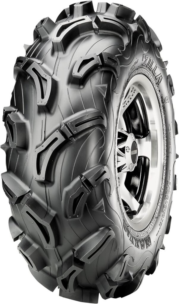 Maxxis MU01 Zilla Tire - Front - 23x8x12, Position: Front, Tire Size: 23x8x12, Rim Size: 12, Tire Ply: 6, Tire Type: ATV/UTV, Tire Construction: Bias, Tire Application: Mud/Snow TM00450100