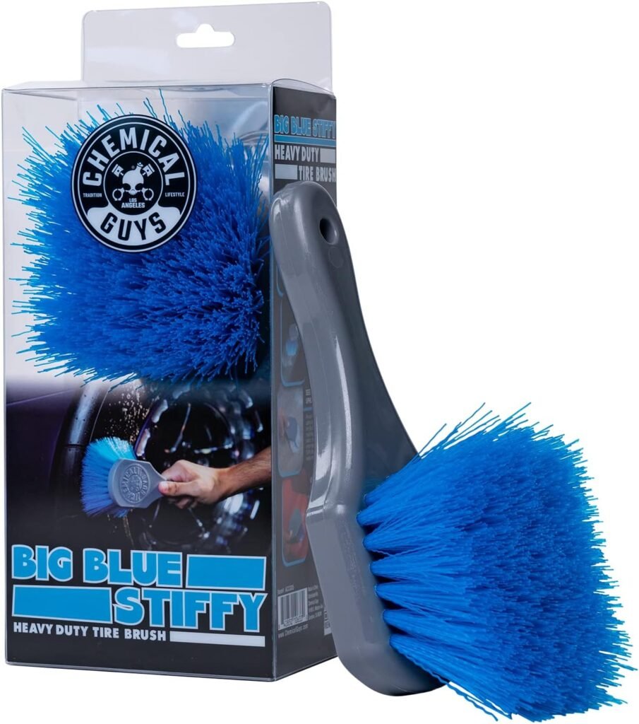 Chemical Guys ACCG05 Big Blue Stiffy Heavy Duty Tire  Upholstery Cleaning Brush, (Safe for Cars, Trucks, SUVs, RVs, Motorcycles,  More) Blue